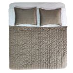 Stunning Brown & White Polyester Bed Spread - BDS 01 (250x250cm)