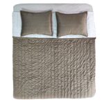 Stunning Brown & White Polyester Bed Spread - BDS 01 (250x250cm)