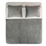 Beautiful Grey & White Polyester Bed Spread - BDS 04 (250x250cm)