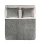 Beautiful Grey & White Polyester Bed Spread - BDS 04 (250x250cm)