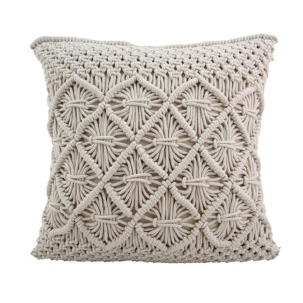 Natural White Color Cotton Cushion with Filler for Bedroom, Living Room, Hallway - CS 171 (60x60cm)