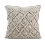Natural White Color Cotton Cushion with Filler for Bedroom, Living Room, Hallway - CS 171 (60x60cm)
