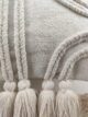 Natural & White Color Cotton Embroidery Cushion with Tassel for Home Decor, Bedroom, Car - CS 009 (40x40cm) - Image 2