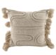 Natural & White Color Cotton Embroidery Cushion with Tassel for Home Decor, Bedroom, Car - CS 009 (40x40cm)