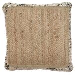 Multi Color Jute Cushion Home Decor with Sequin for Sofa, Couch, Bedroom - CS 015 (40x40cm)
