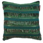 Dark Green Polyester Cushion Cover with Sparkling Sequins for Window Seat and Cafe - CS 020 (40x40cm)