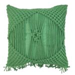 Light Green Color Cotton Macrame Cushion - CS 038  (45x45cm)