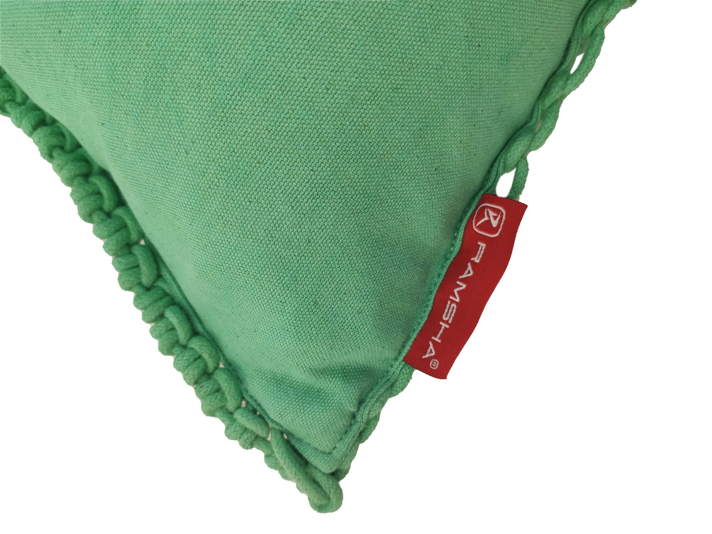 IMG_20211112_153150-scaled-1.jpg Light Green Color Cotton Macrame Cushion - CS 038  (45x45cm) - الصورة 4