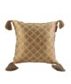 Gold Polyester Cushion Cover with Tassels for Bed, Couch, and Sofa - CS 045 (40x40cm)