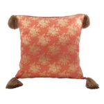 Light Pink Polyester Cushion Cover with Tassels for Bed, Couch, and Sofa - CS 043 (40x40cm)