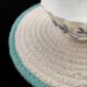 Blue & White Color Round Cotton Placemat - PM 009 - الصورة 2