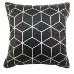 Black and White Polyester Cushion Cover for Living Room, Floor, and Sofa - CS 072 (45x45cm)