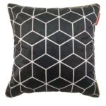 Black and White Polyester Cushion Cover for Living Room, Floor, and Sofa - CS 072 (45x45cm)