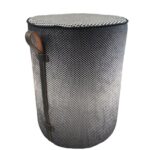 Black & White Polyester Pouf - PF 026 (40x40x50cm)