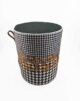 Black and White Home Decor Polyester Velvet Pouf - PF 025 (40x40x50cm)