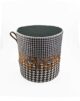 Black and White Home Decor Polyester Velvet Pouf - PF 025 (40x40x40cm)