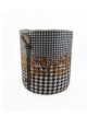 Black and White Home Decor Polyester Velvet Pouf - PF 025 (40x40x40cm) - الصورة 2