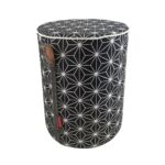 Black and White Color Decorative Polyester Velvet Pouf - PF 027 (40x40x50cm)