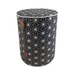 Black and White Color Decorative Polyester Velvet Pouf - PF 027 (40x40x50cm)