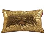 Gold Color Polyester Cushion with Filler for Floor, Bed, Couch - CS 080 (30x50cm)
