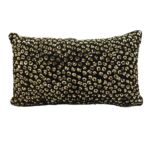 Black & Gold Color Polyester Cushion with Filler for Living Room, Hallway - CS 081 (30x50cm)