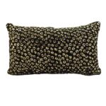 Black & Gold Color Polyester Cushion with Filler for Living Room, Hallway - CS 081 (30x50cm)