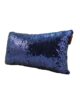 Dark Blue Shiny & Sparkling Polyester Cushion Cover with Filler for Floor, Bed, and Couch - CS 078 (30x50cm) - الصورة 2