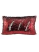 Red & Silver Color Polyester Cushion with Filler for Sofa, Bed, Living Room - CS 085 (30x50cm)
