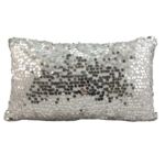 Natural & White Color Sequence Polyester Cushion with Filler for Floor, Bed, Couch - CS 087 (30x50cm)