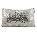 Natural & White Color Sequence Polyester Cushion with Filler for Floor, Bed, Couch - CS 087 (30x50cm)