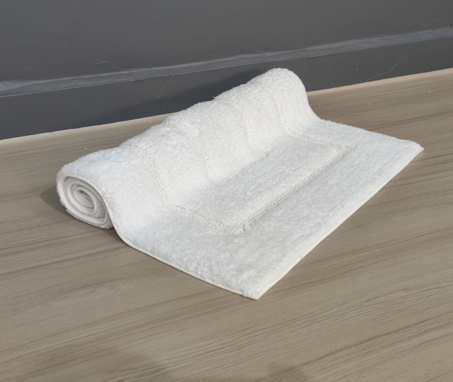 IMG_20220113_154410.jpg Bleach White Non-Slip Fluffy Soft Cotton Bathmat - BT 002 (60x90cm) - الصورة 2