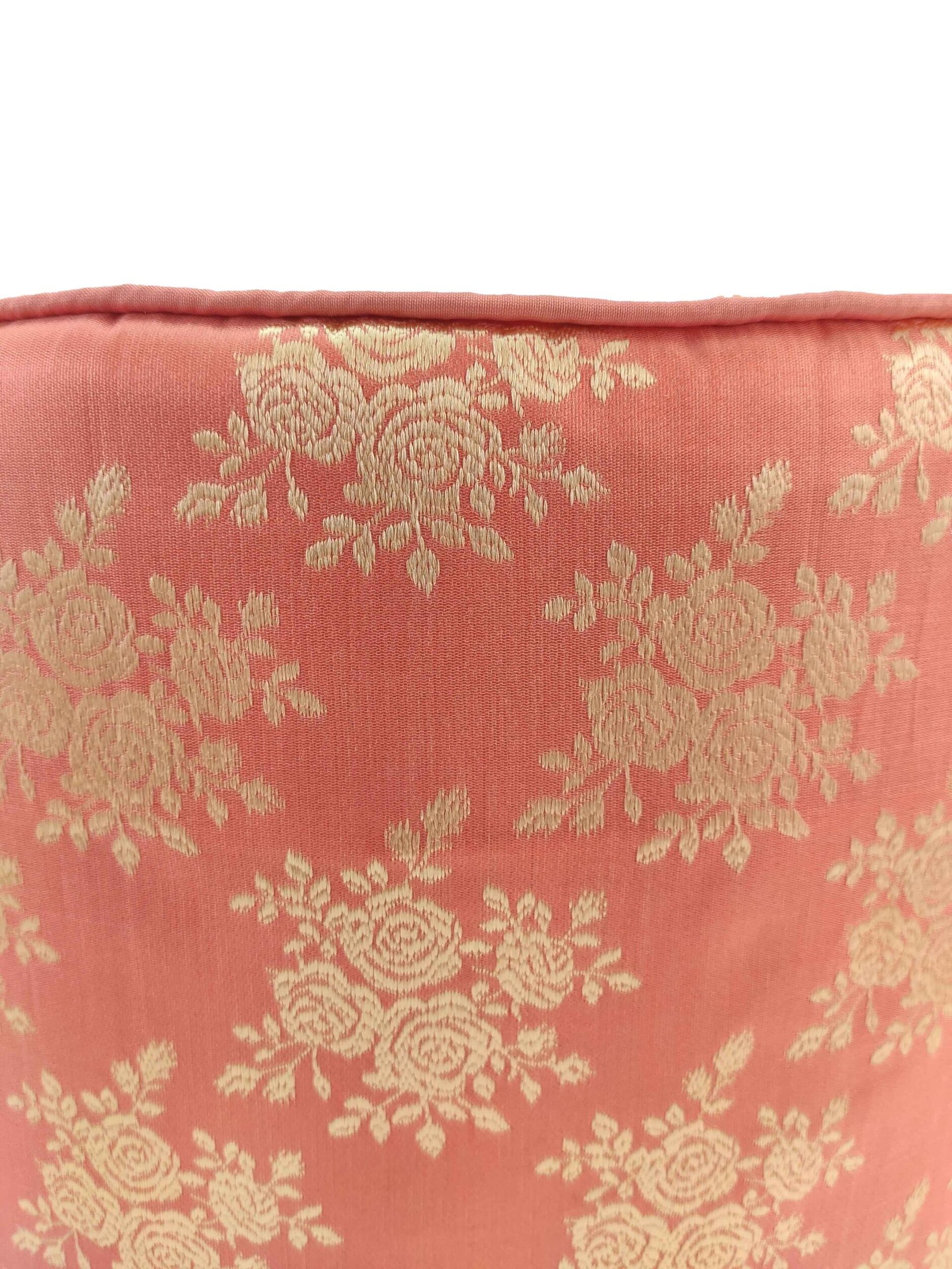 IMG_20220124_115449-scaled-1.jpg Pink & Gold Color Floor Pouf for Living Room - PF 021 (40x40x40cm) - الصورة 3