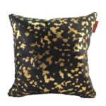 Black & Gold Color Handmade Leather Cushion with Filler - CS 092 (45x45cm)