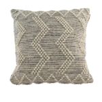 Natural & Black Color Handmade Cotton-Wool Cushion - CS 046 (60x60cm)