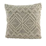 Natural & Black Color Handmade Cotton and Wool Woven Cushion - CS 051 (60x60cm)