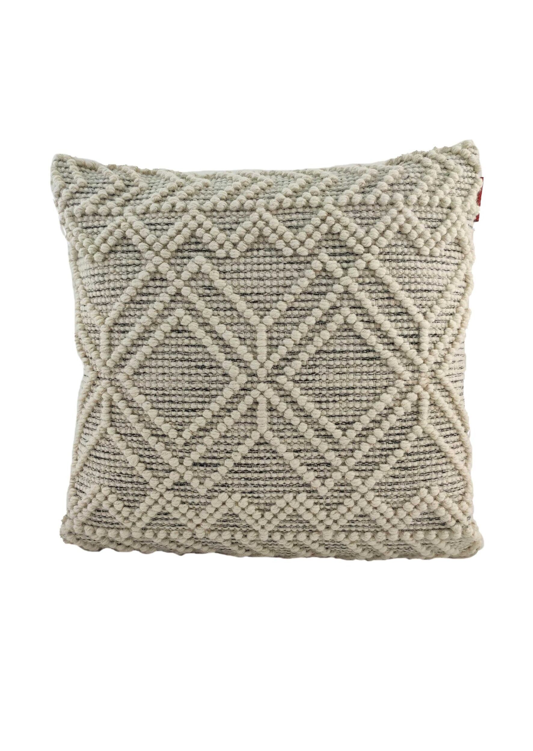 IMG_20220124_173838-scaled-1-1773x2500-1.jpg Natural & Black Color Handmade Cotton and Wool Woven Cushion - CS 051 (60x60cm) - الصورة 1