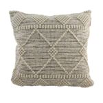 Natural & Black Handmade Bedroom Decor Cotton-Wool Cushion - CS 047 (60x60cm)