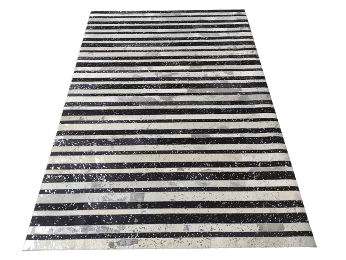 Entryway leather and wool rug LR-009 grey color 170X240cm. Ramsha Home 4