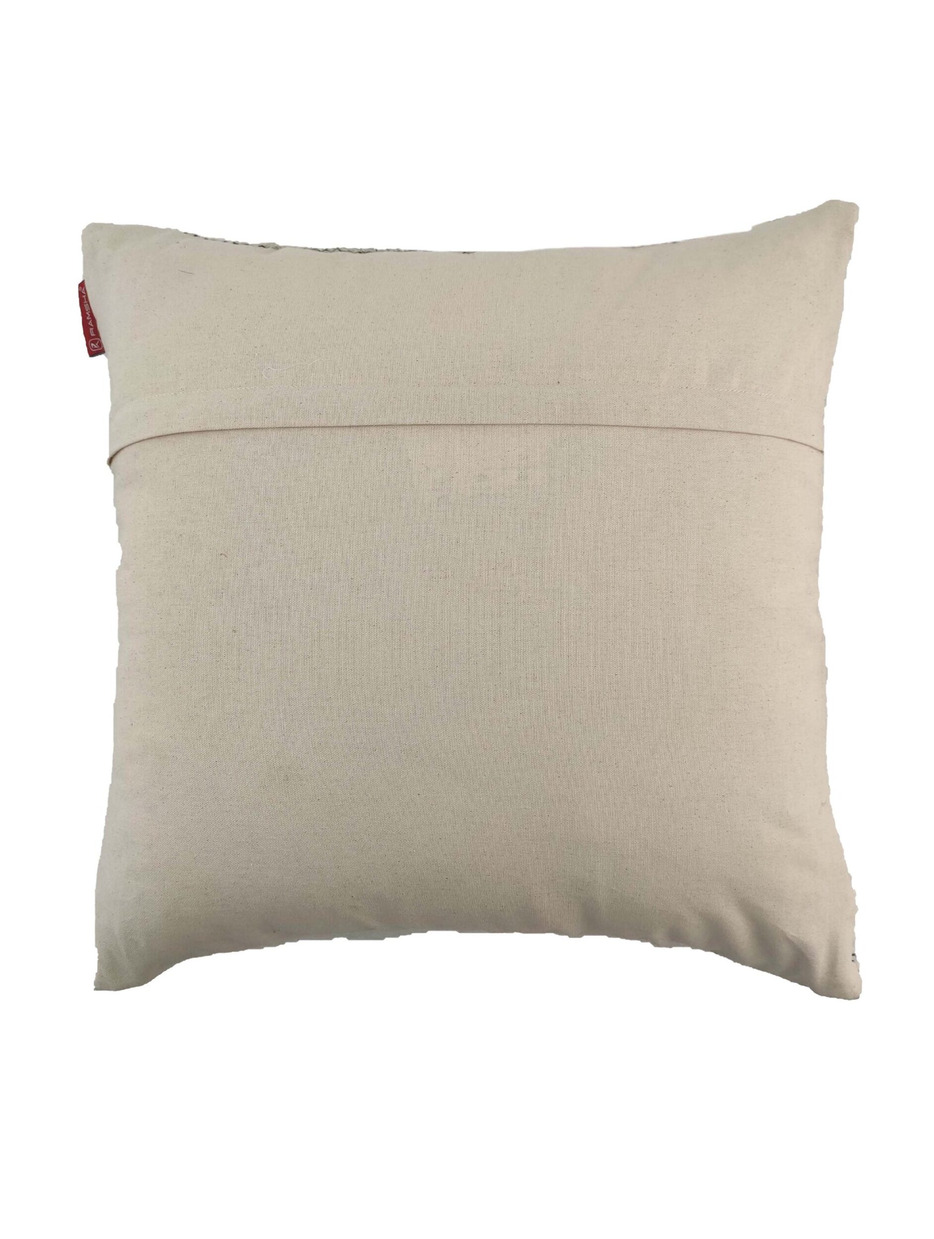 IMG_20220203_155623-scaled-2.jpg Natural and Black Handmade Cotton and Wool Woven Cushion Cover for Hallway and Window Seat - CS 048 (60x60cm) - الصورة 4