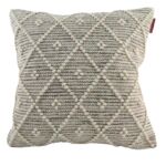 Natural and Black Handmade Cotton and Wool Woven Cushion Cover for Hallway and Window Seat - CS 048 (60x60cm)