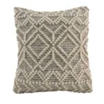 Natural & Black Handmade Cotton and Wool Cushion with Filler - CS 051 (45x45cm)
