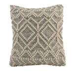 Natural & Black Handmade Cotton and Wool Cushion with Filler - CS 051 (45x45cm)