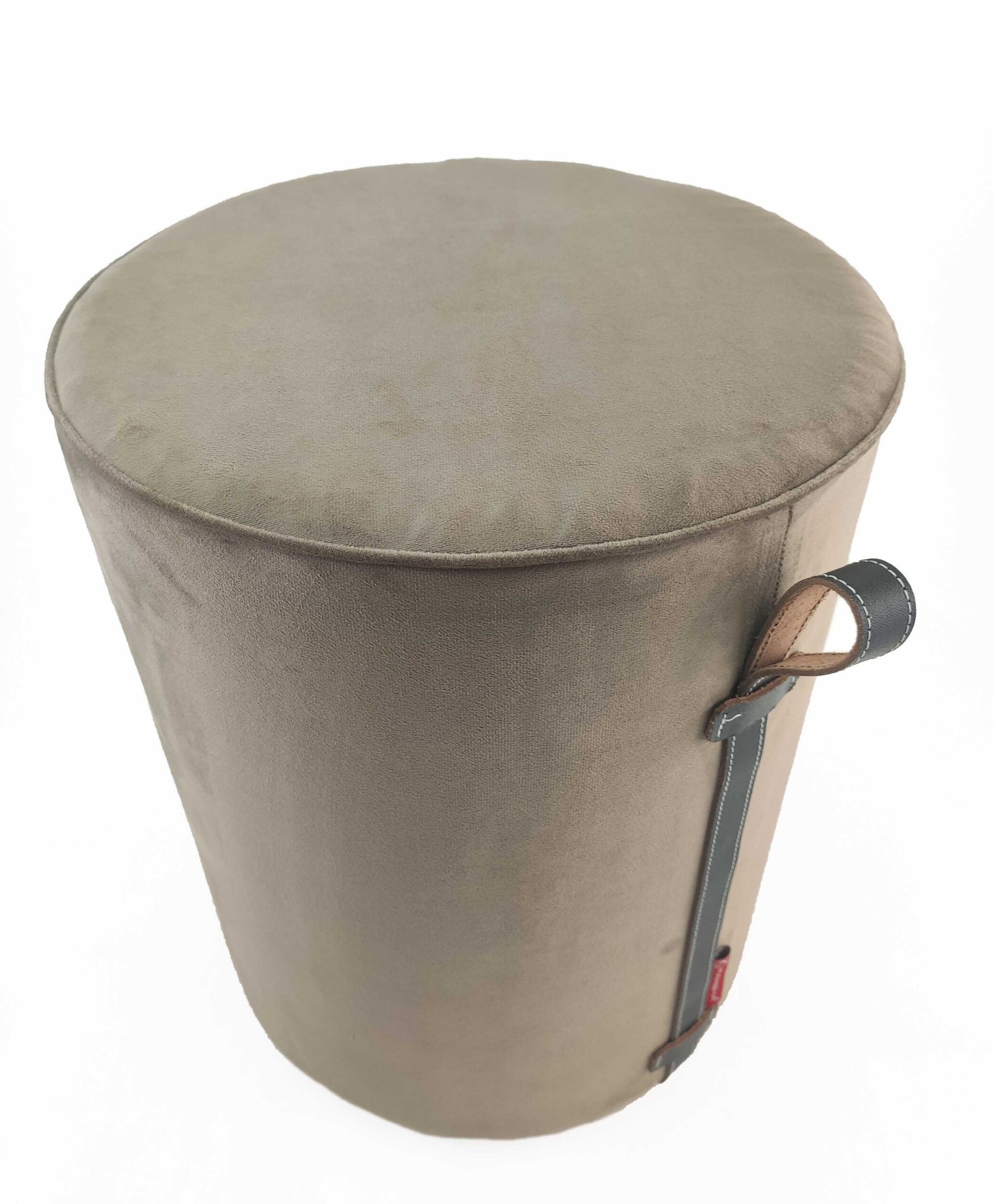 IMG_20220204_100755-scaled-3.jpg Brown Color Polyester Pouf with Leather Handle for Study Room - PF 024 (40x40x50cm) - الصورة 5