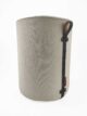 Cream Color Polyester Pouf with Leather Handle for Study Room - PF 024 (40x40x50cm) - Image 2
