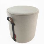 Cream Color Living Room Pouf with Handle - PF 023 (40x40x40cm)