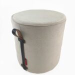 Cream Color Living Room Pouf with Handle - PF 023 (40x40x40cm)