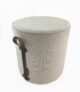 Cream Color Living Room Pouf with Handle - PF 023 (40x40x40cm)