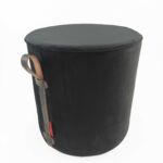 Black Color Living Room Pouf with Handle - PF 023 (40x40x40cm)