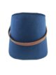 Dark Blue Color Comfort Polyester Pouf with Leather Handle - PF 022 (30x35x35cm)