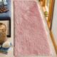 Cozy pink shaggy rug for kids room decor MPV-06, 60x180cm by Ramsha Home
